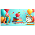 thumbnail image 1 of Back to School Books Clock Kids Poster Backdrop Banner Classroom Supplies Educational Decorations School Event Party Photography Props, 1 of 4