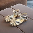 thumbnail image 4 of Oalirro Flat Sandals Children Kids Girls Sandals Princess Heart Hollow Cut-outs Roman Beach Shoes, 4 of 5