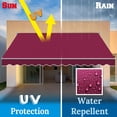 thumbnail image 3 of SUNRISEUMBRELLA Outdoor Patio Awning Retractable Awning Sun Shade Manual Patio Deck Awning (12'x10',Burgundy), 3 of 6