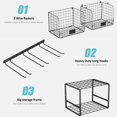 thumbnail image 4 of Garage Shelf Wall Mounted with Wire baskets, Heavy Duty Garage Wall Shelving with Garden Tool Rack and Hooks, Wire Shelf Baskets Tool Organizer for Home Garden Yard Organization and Storage, 4 of 9