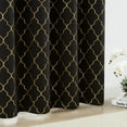 thumbnail image 5 of Bohogeo Full Blackout Window Curtain Panels for Bedroom,Black Modern Room Darkening Drapes with Gold Geo Metallic Moroccan Pattern Printed,Grommet Window Treatment,52" Wx84 L(Pack of 2),Black/Gold, 5 of 6