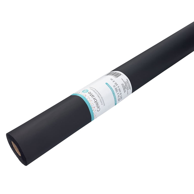 Celebrate It Black Plastic Table Cover Roll, 40" x 100ft, 12-Pack photo 8