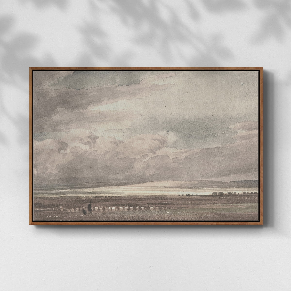 Vintage Landscape-CCXXXVIII By Wexford Home Framed in Walnut Wood Gallery Wrapped Canvas 27 in. x 41 in.