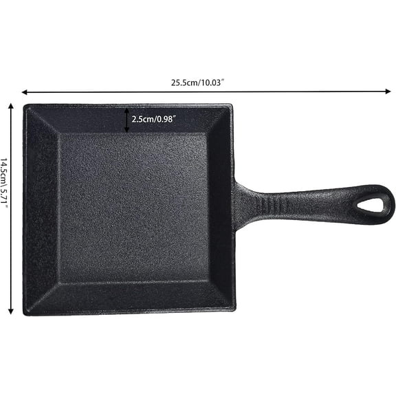 Cast Iron Mini Square Skillet Set of 4 with Bamboo Trivets for OVEN TO TABLE