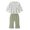 White Top + Green Pants, variant on LYMAYTER Kids Baby Girls Shirt Outfit Cotton Floral Long Sleeve Tops and Trousers 2PCS for 3m- 4 T Toddler Spring Summer Ruffle Collar Tees Shirt Set