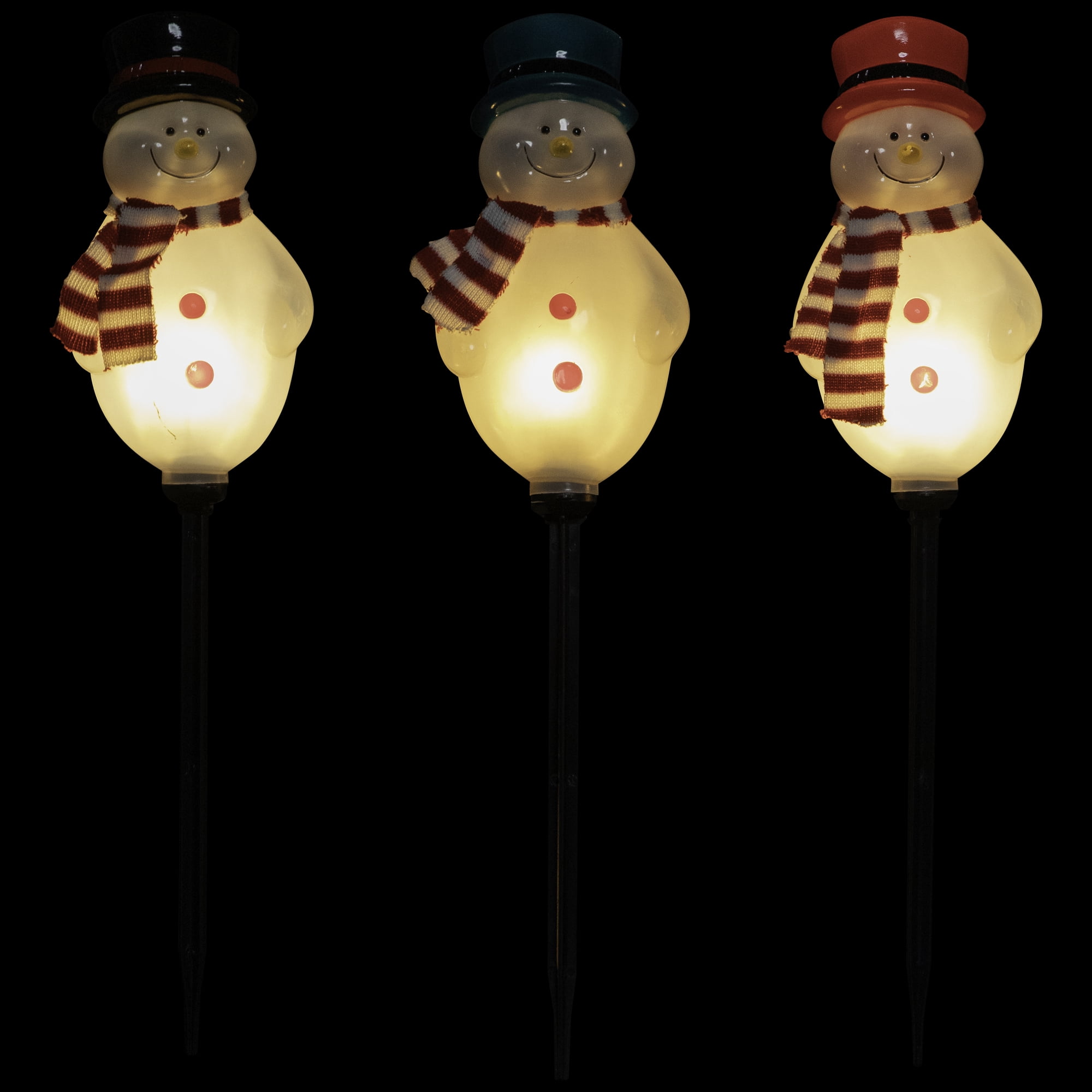 Set of 3 Snowmen Christmas Pathway Markers 16"