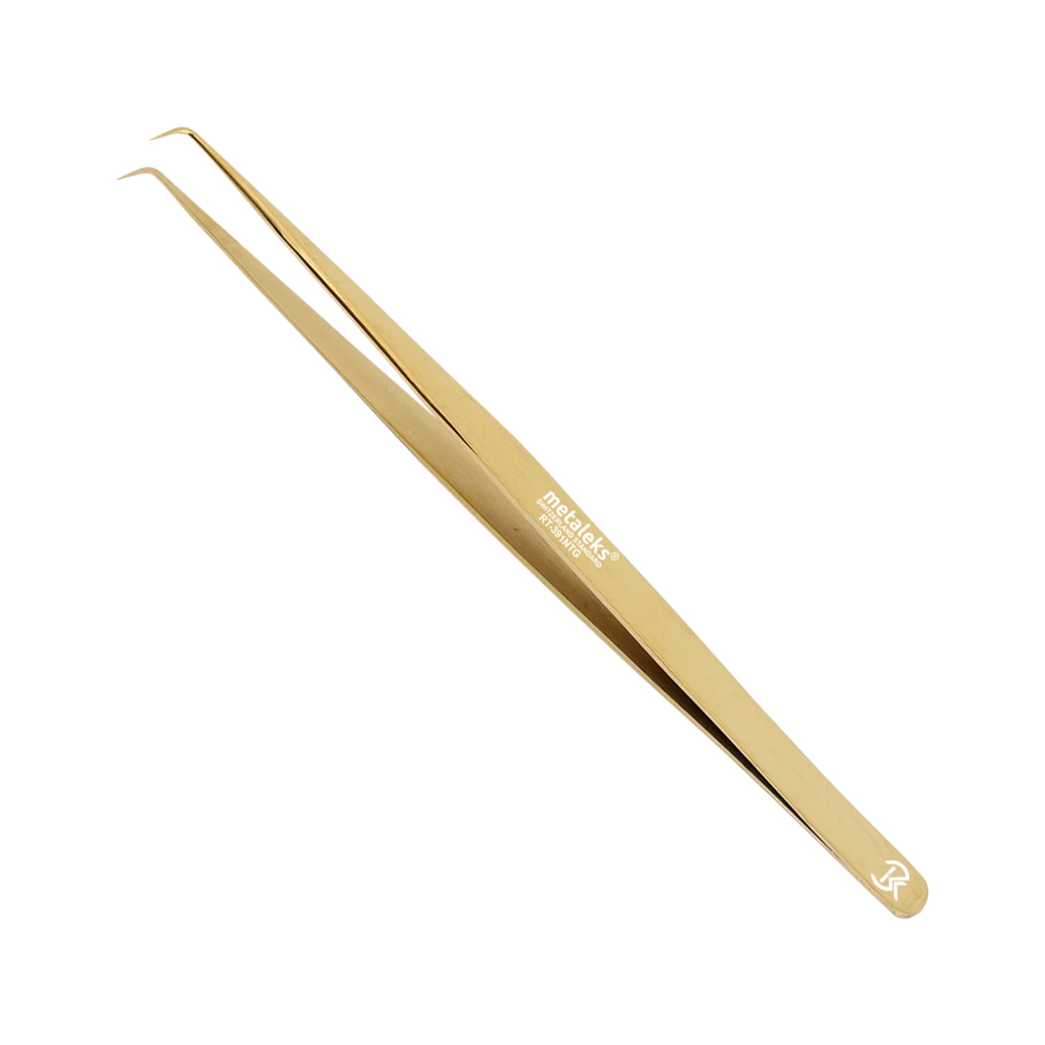 6PCS Complete Golden Titanium Coated Eyelash Extension Tweezers Set In Golden Glitter Magnetic Kit - Made of Japanese Stainless Steel