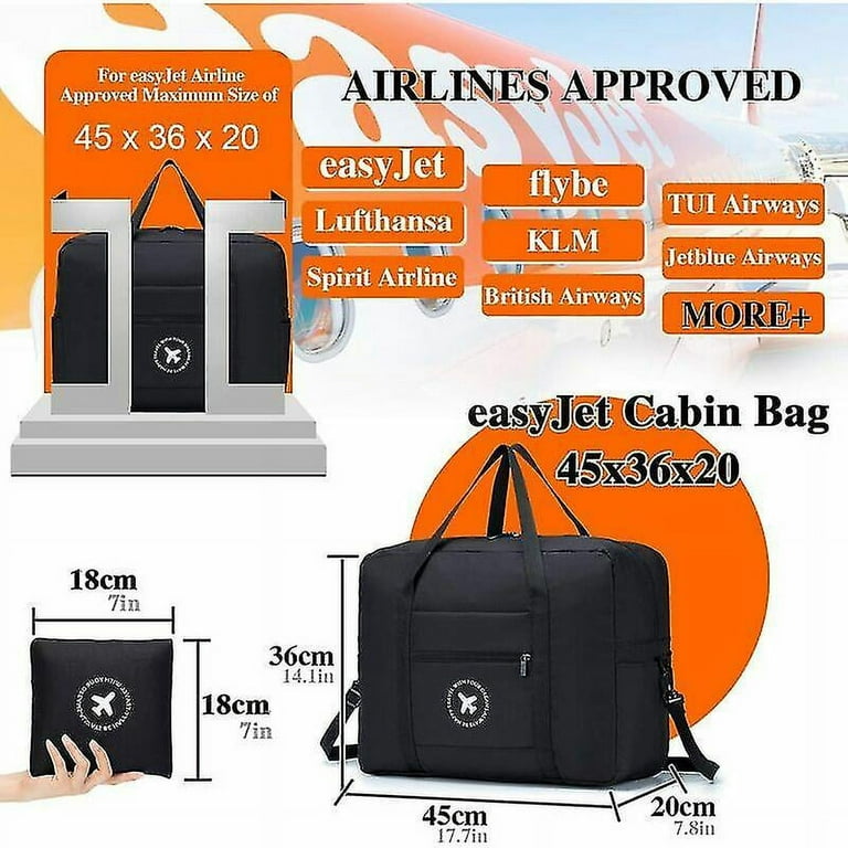 Lightweight 4 Wheel Hard Shell PC Suitcase EasyJet Under Seat Cabin Bag  45x36x20