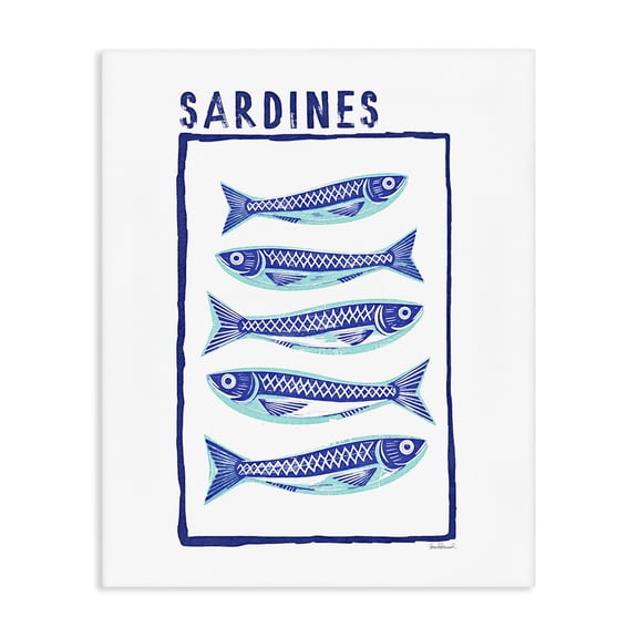 Stupell Industries Rustic Lodge Blocked Sardines Pattern Canvas Art, 16 x 20, by Amanda Greenwood