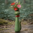 thumbnail image 4 of 7.87in Cat Vase Clearance Handcrafted Quirky Cat Vase, Whimsical Ceramic Cat Flower Vase, Funny Kitty Planter for Desk, Shelf, Boho Home Decor, Unique Gift for Cats Lovers, 4 of 8