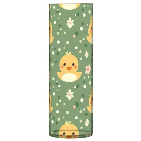 Clear Flower Vase Centerpieces Plastic Cylindrical Vases Home Wedding Decor 4"x12" Cute Ducks and Flower