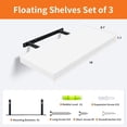 thumbnail image 4 of Floating Shelves for Wall Set of 3, 24" Black Wall Shelves for Home Decor, Frame Display Black Floating Shelf for Living Room, Bedroom, Bathroom, Kitchen, 4 of 7