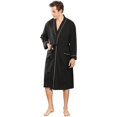 thumbnail image 2 of Batas De Hombre Albornoz De Algodón Ligero Suave Hasta La Rodilla Ropa De Dormir Adepaton  CJWUS-7024, 2 of 5