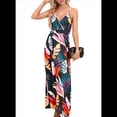 thumbnail image 1 of Vestido de Verano 2025 para Mujer, con Estampado Floral, Lazo Frontal, Tirantes Finos, Informal, Bohemio, para Playa, Suelto, Negro, Talla L, 1 of 6