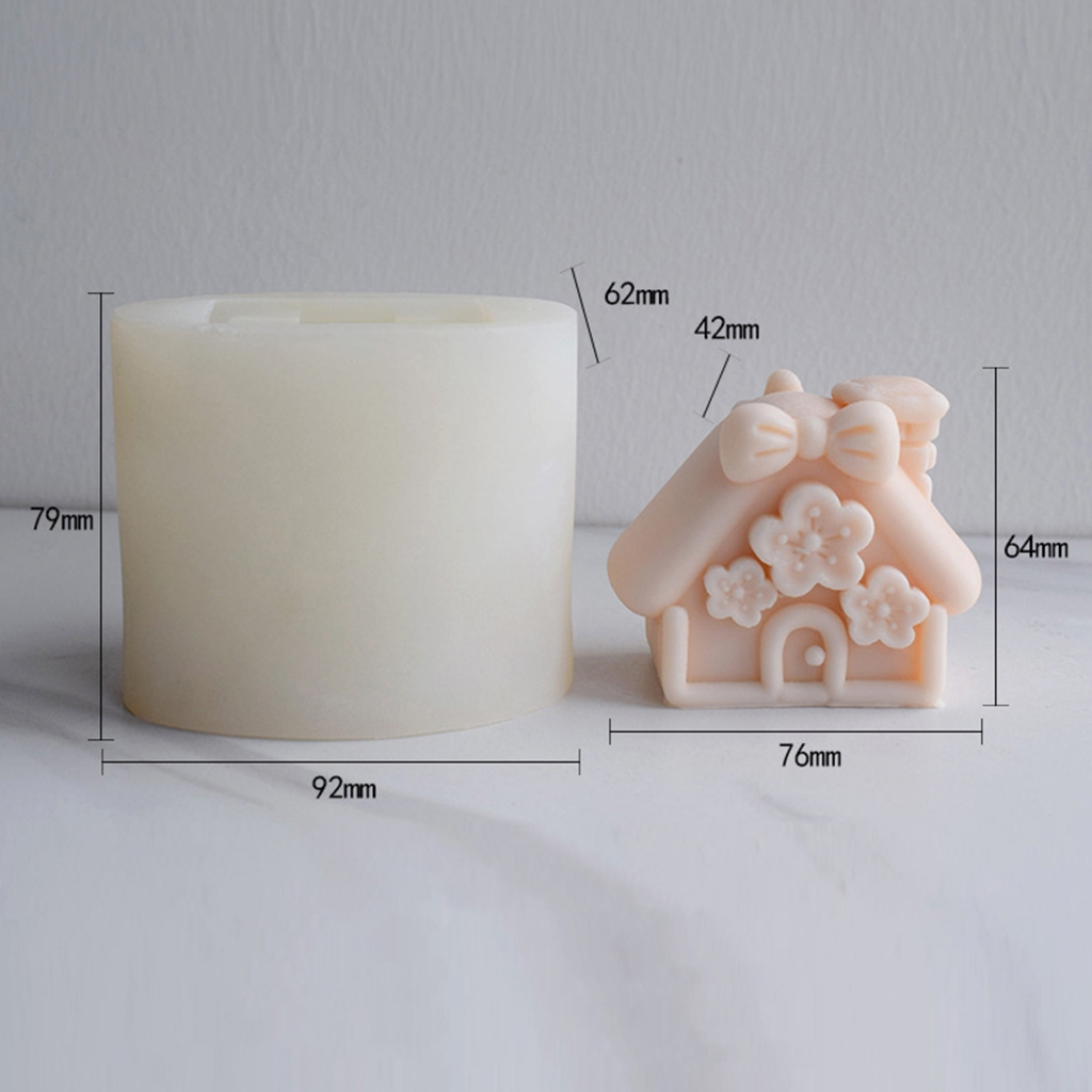 Christmas Small House Candle Molds House Shape Silicone Moulds Handmade Soap Mold DIY Fondant Chocolate Decorating Tool