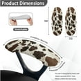 thumbnail image 6 of SCRAWLGOD Fur Cow Print Brown Universal Computer Chair Slipcover with Arm Protector Anti-Dust Rotating Chair Cover Crease Resistant Gaming Chair Covers, Set of 4, 6 of 7