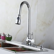 18" Contemporary Sink Faucet Pull-Out Spray Swivel Spout Dispenser Cover