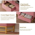 thumbnail image 7 of Pink 7 Drawer Dresser for Bedroom, 53.5” Large Dresser with Metal Legs, Modern Chest Organizer with Wide Storage, Chest of Drawers for Bedroom, Living Room, Entryway, 7 of 7
