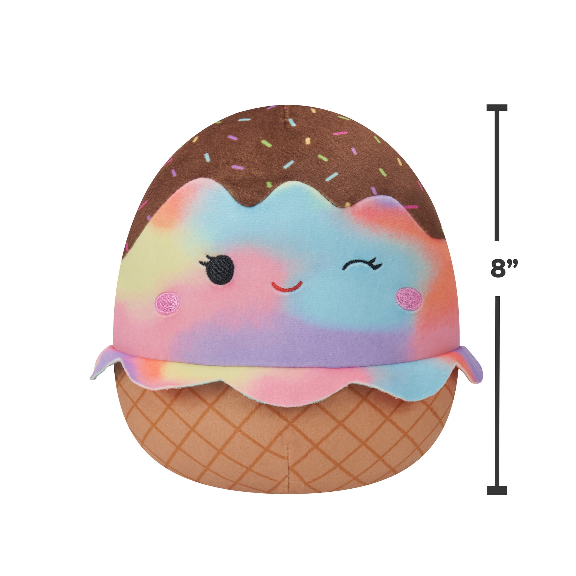 Squishmallows Official Plush 8 inch Rainbow Ice Cream - Child's Ultra Soft Stuffed Toy