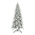 thumbnail image 3 of 7.5 FT Flocked PE/PVC Christmas Tree with 40 Natural Pine Cones – 1424 Tips, Space-Saving Design, Hinged Branches, Stable Metal Stand, Realistic Snowy Look, 3 of 4