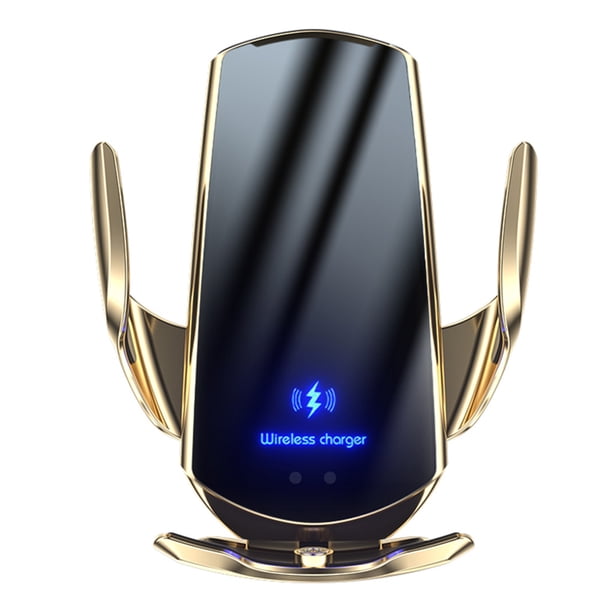 Soporte para teléfono Soporte para teléfono móvil para automóvil Cargador inalámbrico Soporte automático para teléfono móvil, dorado kenally EL001533-05B