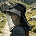 thumbnail image 4 of MMJ Solar Fan Hat with Mesh Wide Brim UPF Protection Adjustable Headband Men Women Outdoor Fishing Gardening Hiking, 4 of 7
