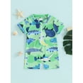 thumbnail image 2 of Biezeib Baby Boys Rash Guard, Short Sleeve Tree Fish Print Swimsuit Jumpsuit Summer Swimwear, 2 of 9