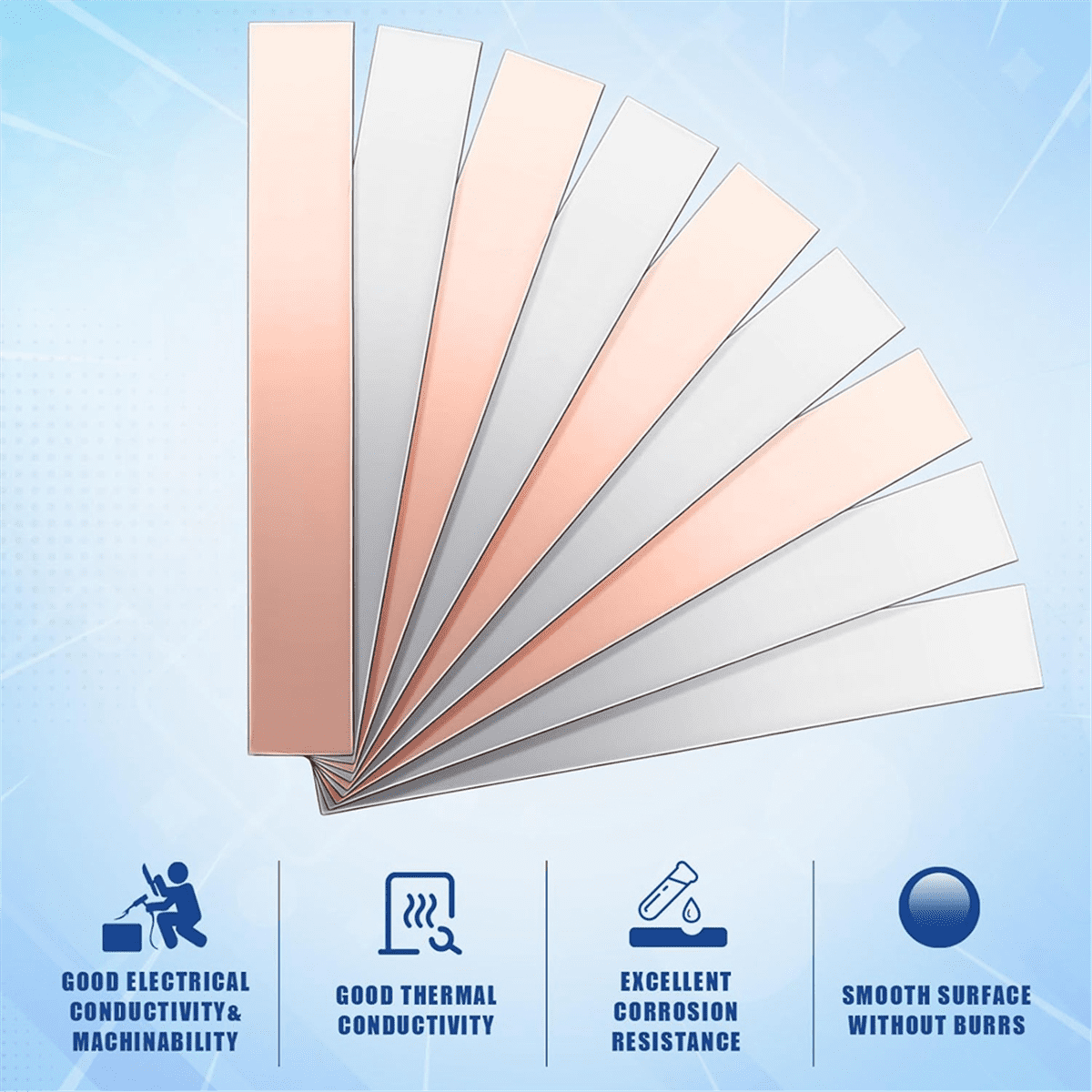 12 Pcs Pure Copper Zinc Anode Sheet 99.9% 0.04 x 0.98 x 5.98 Inch