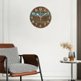 thumbnail image 3 of Non-Ticking Silent Wall Clocks Battery Operated Personalized Decor Clock for Bathroom,Office-Wooden Wall With Brown And Blue Colors（12inch）, 3 of 4