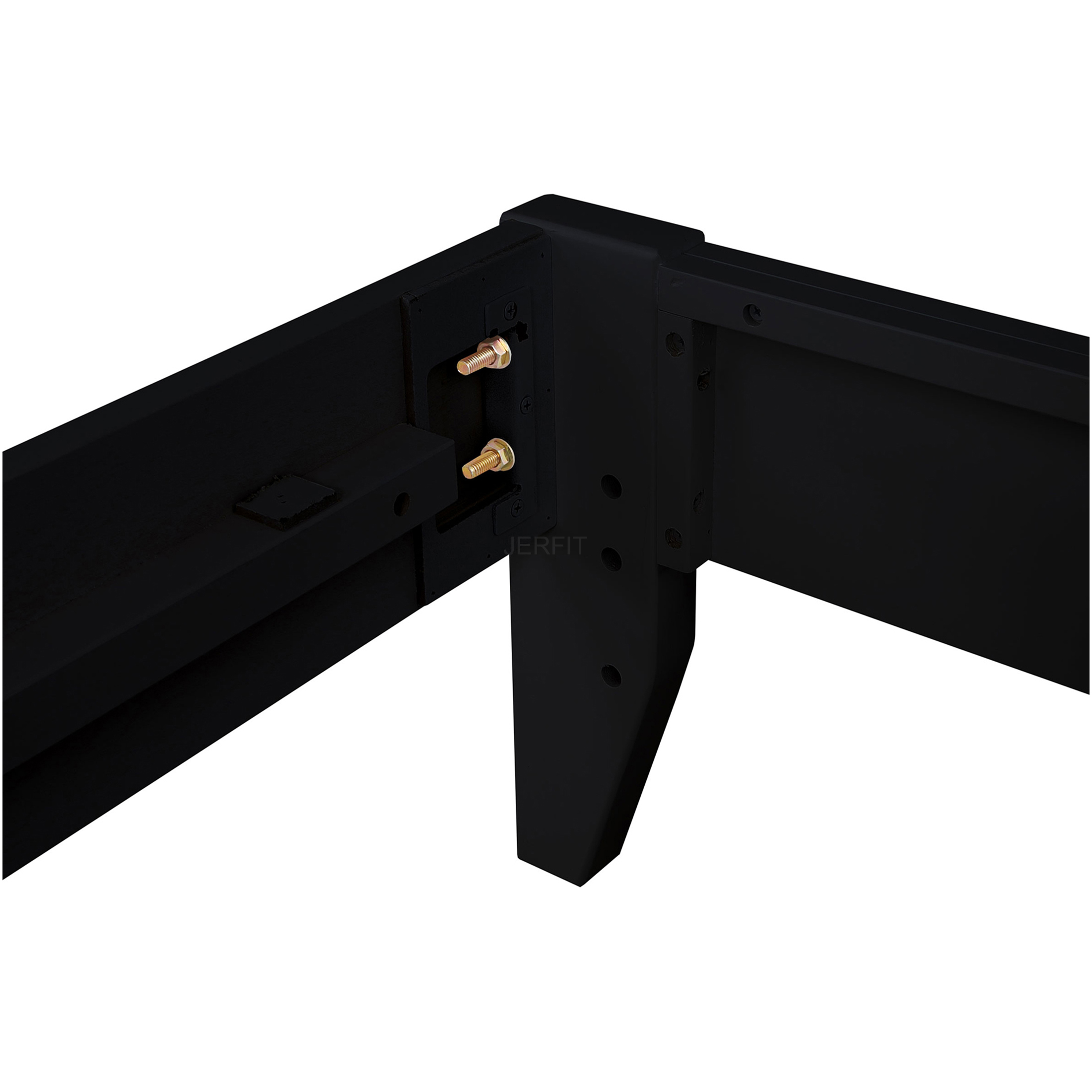 JERFIT Black California King Size Wood Platform Bed Frame, Low Profile Modern Design with Sturdy Support, No Box Spring Needed