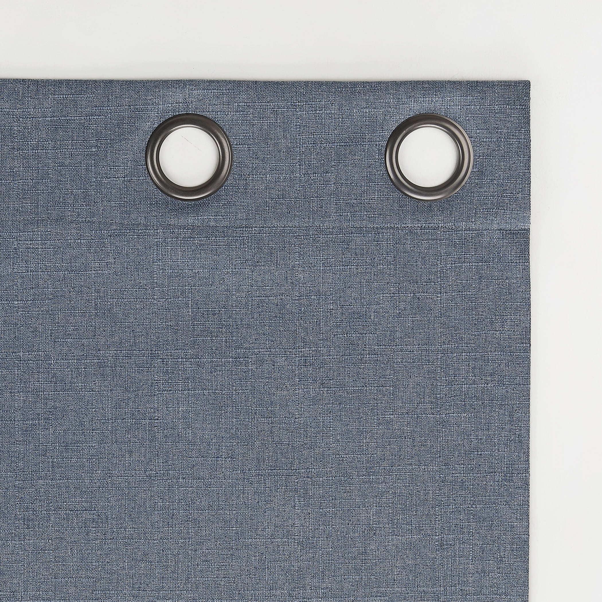 Sun Zero Channing Grid Texture Draft Shield Fleece Insulated 100% Blackout Grommet Curtain Panel, 50X84, Blue