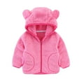 thumbnail image 5 of Baby Girls Winter Coat Cute Bear Ear with Hoods for Baby Toddler Fall Jacket Little Boys Girls Clothes 3-4 Years, 5 of 5