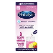 Pedialyte Electrolyte Powder, Strawberry Lemonade, 8 Powder Packets