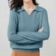 thumbnail image 5 of AUNVITO Women's V-Neck Slim Fit Long Sleeve Knit Sweater with Lightweight Comfort, 5 of 9