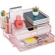 thumbnail image 1 of Organizador de escritorio Marbrasse de malla de 3 niveles con cajón, color rosa, 1 of 6