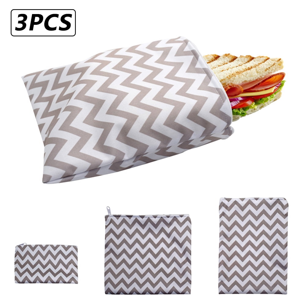 3pcs/SET Reusable Snack Bag Waterproof Bread Sandwich Bag Pouch For Camping