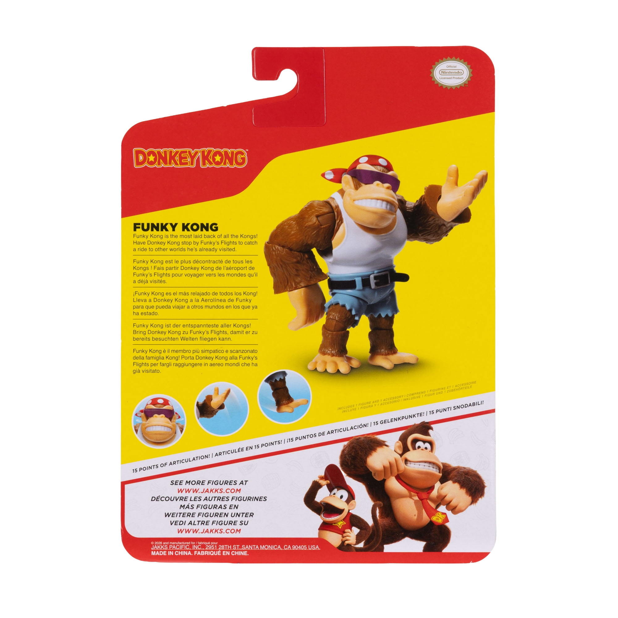 Nintendo 4 inch Funky Kong Action Figure with Banana Coin Accessory