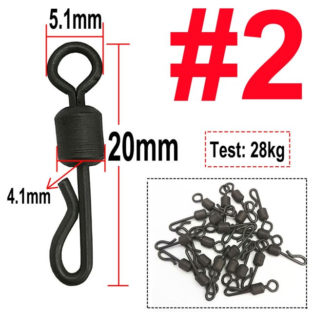 25 / 50 / 100 Uds conector giratorio de pesca en forma de Q broche giratorio de cambio rápido para accesorios de aparejos de Terminal de pesca de carpa Tan Jianjun unisex