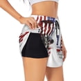 thumbnail image 1 of Balery Patriotic Skull Art Pantalones cortos deportivos para mujer con forro y dos bolsillos, elásticos, para entrenamiento, gimnasio, yoga-Medium, 1 of 7