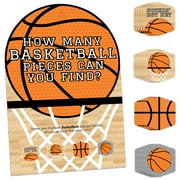 Big Dot of Happiness Nothin’ But Net - Basketball - Baby Shower or Birthday Party Scavenger Hunt - 1 Stand and 48 Game Pieces - Hide and Find Game