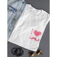thumbnail image 3 of I Love Mustache Women White T-Shirt, Female Large, 3 of 4
