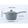 thumbnail image 2 of HAWOK Enameled Cast Iron Saucepan, 2.65QT Saucepan with Lid and Long Handle, Grey, 2 of 2