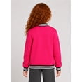 thumbnail image 4 of LittleSpring Toddler Girls Varsity Jacket Zip Up Bomber Jackets Outerwear Casual Classic Baseball Jacket Hot Pink 2T, 4 of 7