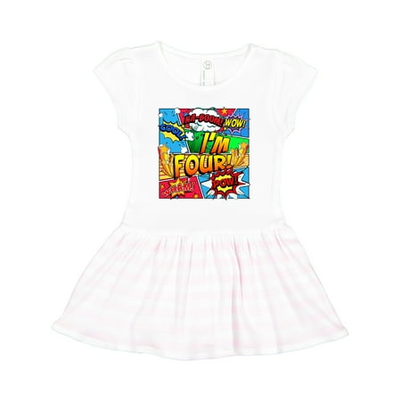 

Inktastic I m Four Comic Book Gift Toddler Girl Dress