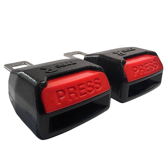 Universal Car Seat Belt Extender Buttons, 2-Pack Seatbelt Buckle Extension Clips for Auto Comfort, Black