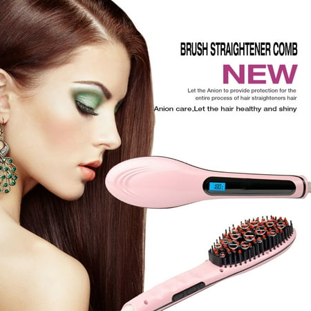Coastacloud Electric Brush Straightener Comb LCD display,AUTO Hair Straightening Anti-creeping Plug,Anti-Scald,MassagerS Straightening Tools Women Gifts