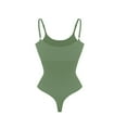 thumbnail image 4 of Ndbuld Shapewear Bodysuit for Women Womens Solid Color Sexy Chest Support Shaping Abdomen Corset Shapewear Bodysuit on Clearance,XS-3XL,Green,XS, 4 of 5