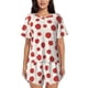 thumbnail image 1 of Fotbe Abstract Red Polka Dot Conjunto de Pijama Estampado para Mujer, 2 Piezas, Ropa de Dormir con Camiseta de Manga Corta y Shorts Suaves-X-Large, 1 of 6