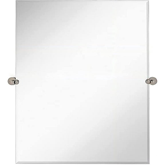 Hamilton Hills Large Pivot Rectangle Mirror With Polished Chrome Wall Anchors