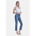 thumbnail image 4 of Flying Monkey - Mid-Rise Crop Slim Straight Jeans with Frayed Step Hem (27.25" Inseam) - F5210, 4 of 9